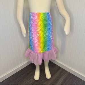 LOLA + THE BOYS  Rainbow Mermaid Tulle Hem Swim Coverup, Multicolors NWT 12T